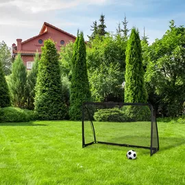 Relaxdays Fußballtor Schwarz 120 x 180 cm