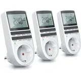 Bearware 3x Zeitschaltuhr LCD-Display / 3680W / 10 konfigurierbare Programme