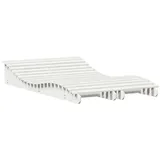vidaXL Sonnenliegen 2 Stk. Weiß 205x60x31,5 cm Massivholz Kiefer