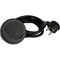 Designlight Einbausteckdose mit USB Schwarz 1 St.