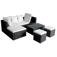 vidaXL Garten-Lounge-Set 4-tlg. schwarz 42586