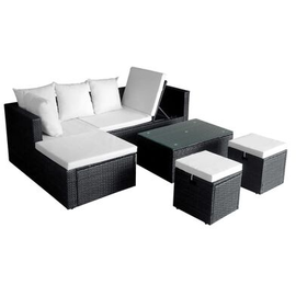 vidaXL Garten-Lounge-Set 4-tlg. schwarz 42586