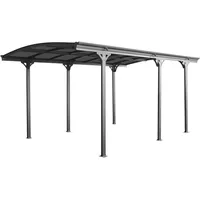 Floraworld Carport mit gewölbtem Dach 3,00 x 5,05 m anthrazit inkl. Regenrinne