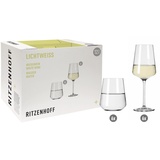 Ritzenhoff & Breker RITZENHOFF Weißwein- und Wasserglas Set 500 ml – Serie Lichtweiss Julie Nr. 1 – 12 Stück – Made in Germany