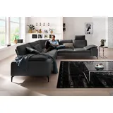 W.Schillig Eckcouch Leder 3-Sitzer Grau