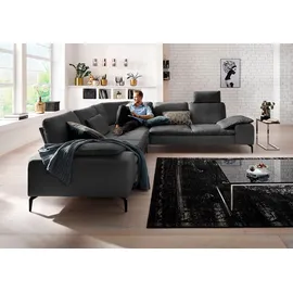 W.Schillig Eckcouch Leder 3-Sitzer Grau