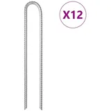 vidaXL Zeltheringe 12 Stk. U-Form 37 cm Ø10 mm Verzinkter Stahl