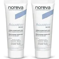 Noreva Laboratoires Aquareva Crème hydratante texture riche 24H 2x40 ml