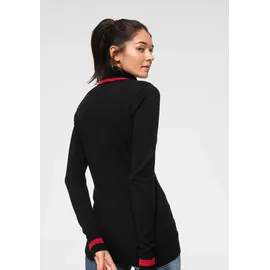AJC Rollkragenpullover in schwarz-rot, | Gr. 44/46
