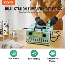 Vevor Tumbler Hitzpresse 2 Station Becher-Presse Sublimation Presse