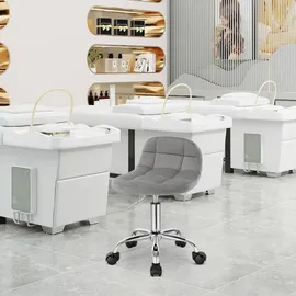 Woltu Bürohocker Samt Hellgrau