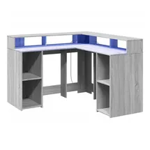 vidaXL Schreibtisch Grau Sonoma