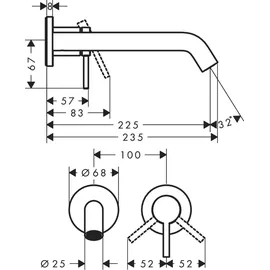 Hansgrohe Tecturis S Waschtischarmatur 73351700,