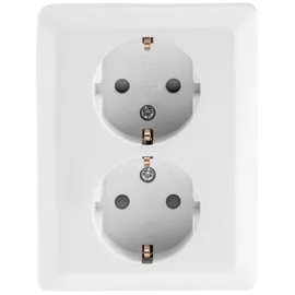 ChiliTec MILOS Schutzkontakt-Steckdose 2-fach 250V/ 16A, 1x UP, weiß matt