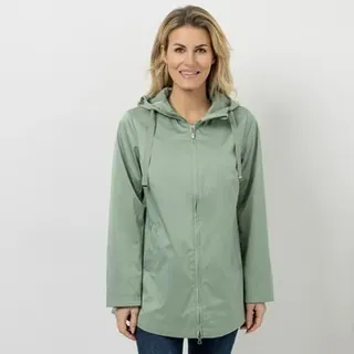VIA MILANO Jacke, 1/1-Arm Stehkragen mit Kapuze 2-Wege-Zipper Kellerfalte hinten