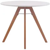 CLP Esstisch Viktor (1er), mit Buchenholzgestell weiß 90 cm x 75 cm x 90 cm