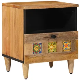 vidaXL Nachtschrank Natur 40 x 33 x 46 cm Beige