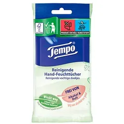 Tempo Handreinigungstücher Reinigend 1-lagig weiß, 10 Tücher