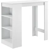 [en.casa] Bartisch Kouvola mit 3 Fächern 110x50x103 cm Weiß