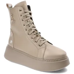 Beige Sneakers Libero Gefütterte Damenschuhe, 39