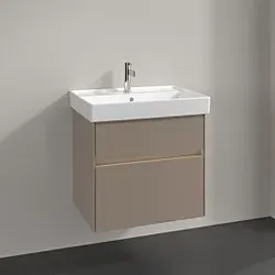 Villeroy und Boch Collaro Waschtischunterschrank C009B0VM 60,4x54,6x44,4cm, Waschbecken mittig, LED-Beleuchtung, taupe