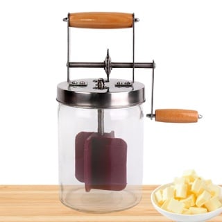 Einfach zu bediene Glas Butter Butter Butter Butter Handkurbel Butter Butter Butter 1500 ml Handhandschuh Kurbel Breitmisscreme hausgemachte Butter Waschbarer Butter Maker für Home Kitchen Restaurant