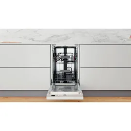 Whirlpool WSIC 3M27 Einbau-Geschirrspüler (vollintegrierbar, 450 mm, Silber)