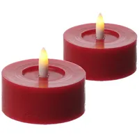 441 LED Maxi Teelichter Lina 7 cm rot 2 St.