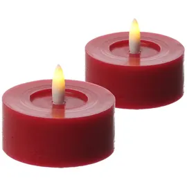 441 LED Maxi Teelichter Lina 7 cm rot 2 St.