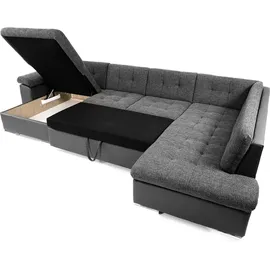 Mirjan24 Ecksofa Niko Bis Cord, Polsterecke mit Bettkasten und Schlaffunktion, Sofa, Polstergarnitur (Farbe: Poso 110, Seite: Links) - Grau