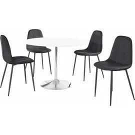 INOSIGN Essgruppe (Set, 5-tlg), mit rundem Tisch in weiß Hochglanz