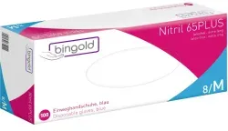 BINGOLD Nitril 65PLUS Einmalhandschuhe, blau 632002 , 1 Karton = 10 Packungen = 1000 Stück, Größe M