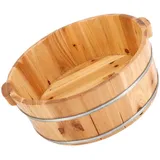 Yardwe Holzfußeimer Fußbad Wanne Wiederverwendbares Spa-Becken Tragbarer Fußbadeeimer Für Zuhause Fußmassage Und Pediküre