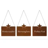 Trendline Deko Schild 25 x 22 cm Metall Braun
