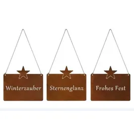 Trendline Deko Schild 25 x 22 cm Metall Braun