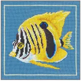 Lanarte Kreuzstich Stickpackung Animals, Gelber Zebrafisch, Zählmuster, 21x20cm
