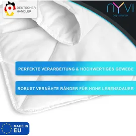 nyvi Sommerbettdecke DreamScience Comfort+ 135x200 cm - Atmungsaktive & Leichte Sommerdecke 150gsm - Bis 95°C Waschbar Kochfest - Sommersteppdecke... - Weiß