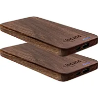 InLine woodplate, USB Powerbank 5.000mAh, mit LED Status Anzeige,