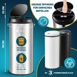monzana Mülleimer 50 l Weiß
