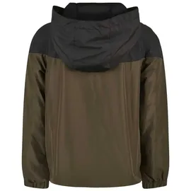 URBAN CLASSICS 2-Tone Tech Windrunner Black/Darkolive 158/164