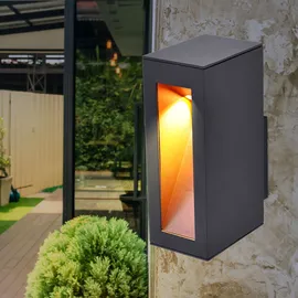 just light. Wandleuchte Außenlampe Alu Fassadenleuchte anthrazit Led Haustürlampe, 7w 650lm warmweiß, Bxh 7,1x19 cm