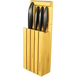 KYOCERA Bamboo Block mit 4 GEN Black Messern Messerblock, Bambusholz, Keramik, Kunststoff, Bambus Holz, 34 x 12,3 x 6,6 cm, 5-Einheiten