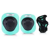 Nils Extreme Schutzausrüstungen Set für Skateboard Radfahren Inliner Skate - 3in1 Set Knieschone Ellbogenschoner Handgelenkpolster für Kinder und Erwache - Protektoren Set Schwarz und Mint - M - H210