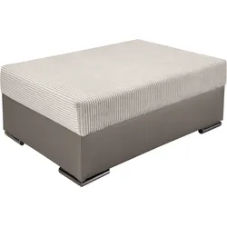 Hocker COLLECTION AB "John", beige, B:100cm H:40cm T:70cm, 100%Polyester, Hocker, Frei im Raum stellbar, wahlweise mit Federkern