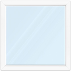 Fenster 100 x 100 cm, Kunststoff, Kömmerling 70 AD, Weiß, 1000 x 1000 mm, festverglast, individuell online konfigurieren