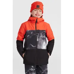 Skijacke O'NEILL "CARBONITE SNOW JACKET", Jungen, Gr. 176 (170), schwarz (schwarz spacedout), Stoff, Obermaterial: 100% Polyester, colorblocking, gemustert, Jacken