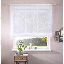 OTTO home Raffrollo OTTO HOME "Adele" Gr. 1, weiß, B:45cm H:130cm, Voile, Obermaterial: 100% Polyester, Raffrollos, mit Stickerei