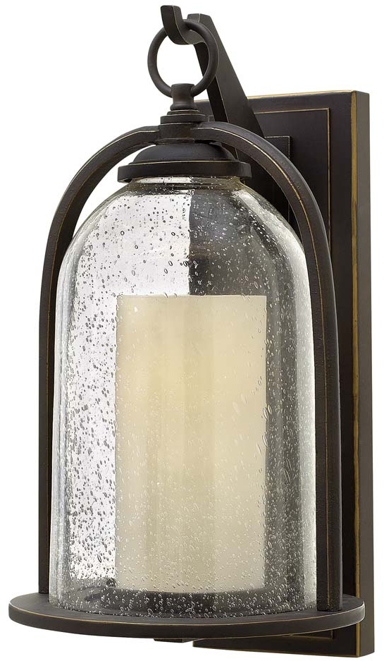 Außenleuchte Wandlampe Laterne H 42,5 cm ALU-Guss Glas Bronze IP44 1 Flammig