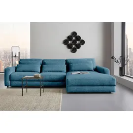 Home Affaire Ecksofa HOME AFFAIRE "Bloomfield, bequem und elegant, Breite 303cm, L-Form", blau (tepestry), B:303cm H:84cm T:176cm, 100% Polyester, Sofas, Ecksofa, wahlweise mit Bettfunktion und Bettkasten, Unser Dauertiefpreis