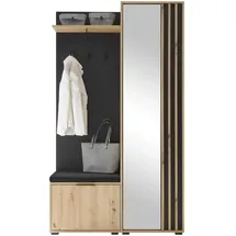 moebel-dich-auf Volam Garderobenschrank 114x197x40 cm Schwarz